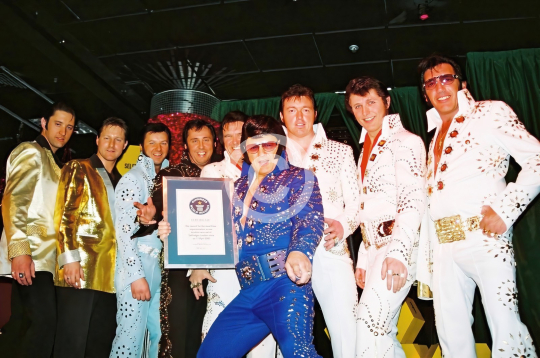 A group of Elvis impersonators in 2005