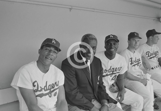 Jackie Robinson In The Dugout