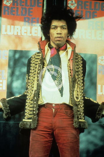 Jimi Hendrix Candid In Scarf