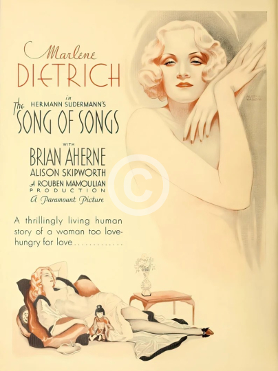 Print of The Song of Songs classic movie poster 1933 romantic drama starring Marlene Dietrich 