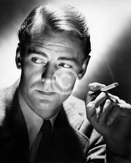 Alan Ladd publicity photo for The Blue Dahlia c. 1946