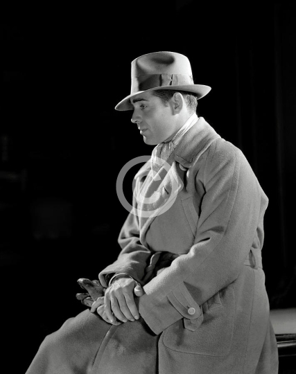 Clark Gable Profile In Trenchcoat