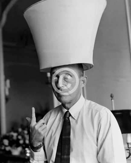 Comical Bing Crosby With Lamp Shade