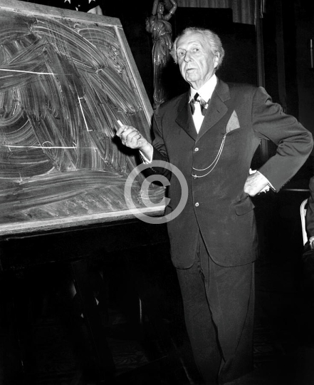 Frank Lloyd Wright With Chalk Board